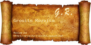 Grosits Rozvita névjegykártya